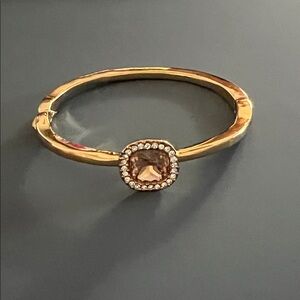 Gold Bracelet with Crystal Accent